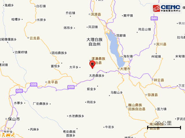 6月5日6时12分，云南大理州漾濞县发生3.4级地震