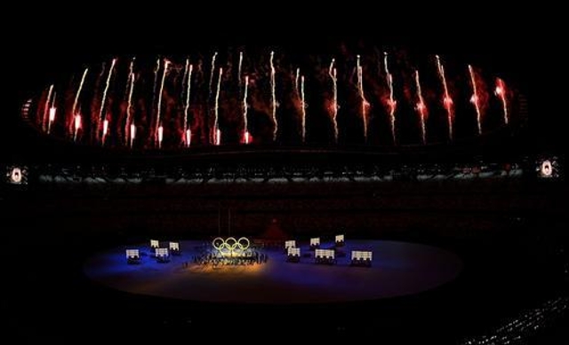 7月23日，第32届夏季奥林匹克运动会开幕式在日本东京举行。这是开幕式上的演出。新华社记者 吕小炜 摄.jpg