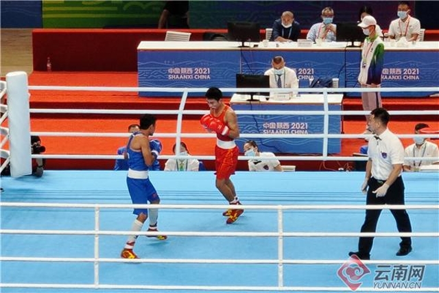 云南拳击运动员山俊强势挺进男子63公斤级决赛
