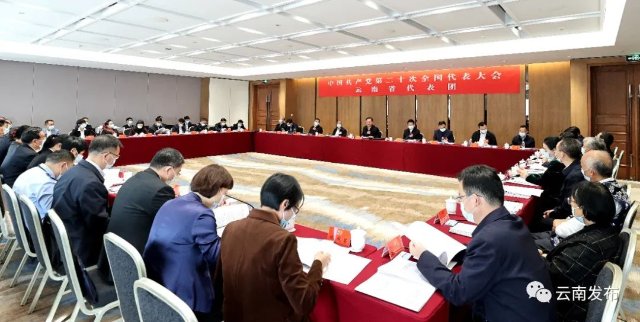 云南省代表团继续讨论党的二十大报告.jpg