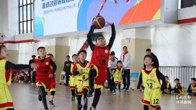 篮球明星进校园，与中华小学自贸分校小学生“过招